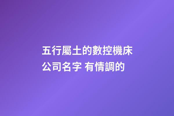 五行屬土的數控機床公司名字 有情調的-第1張-公司起名-玄機派